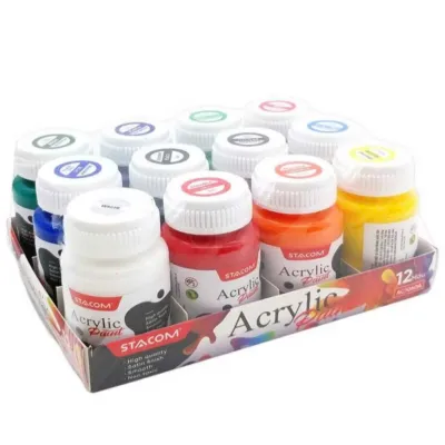 Bộ màu vẽ Acrylic 12 lọ 50ml / Màu Acrylic 3D cao cấp vẽ trên mọi chất liệu