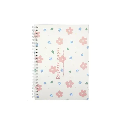 GS Reusable Sticker Book White Flower Collecting Album 32 Pages A5 Storage Book Stickers Collection