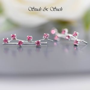 [Studs & Such] 925 Silver Wavy Ear Pins With Genuine Preciosa Crystals