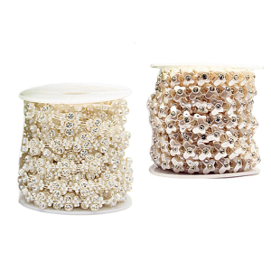 โซ่ลูกปัดไข่มุกเทียมลูกปัดไข่มุกเทียมอุปกรณ์สำหรับปาร์ตี้ทำเครื่องประดับตกแต่งบ้านงานแต่งงาน