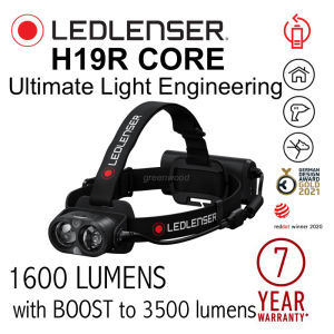 H19R Core LEDLENSER RECHARGEABLE Headlamp - 1600 Lumens with BOOST to 3500 Lumens Led Lenser Headtorch Waterproof Double Barrel