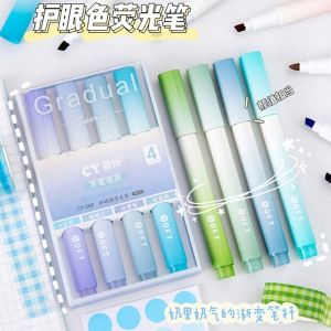 4 ชิ้น/เซ็ตสีพาสเทล Macaron Highlighter ปากกา Marker ปากกาเรืองแสงปากกาวาด Highlighters น่ารักเครื่องเขียนโรงเรียนอุปกรณ์