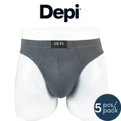 5 Pcs) Depi Men Underwear Brief Mini Brief Breathable Superior Cotton  Assorted Colour - 1BB1501