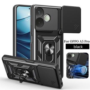 Armor Funda For OPPO A5 Pro 5G Slide Camera Lens Protection Phone Case for OppoA5 A5Pro 5G Car Magnetic Ring Holder Back Cover