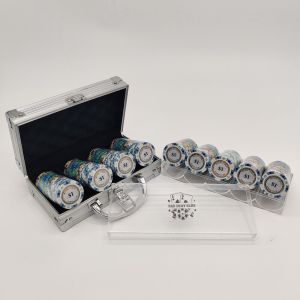 Ship Out 24Hrs Monte Carlo Gold 100pcs Mahjong Chips Set/14 grams Heavy Chips/Acrylic Rack/Alu Case