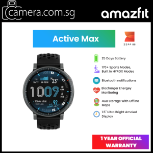 Amazfit Active Max 1.5" AMOLED Display Fitness Smartwatch | BioCharge™ | 4GB | 170+ Workout Modes