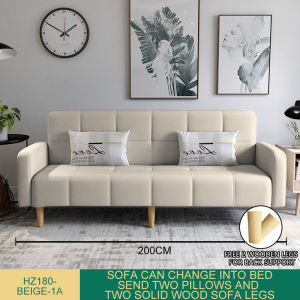 1.4/1.8M Sofa Bed Foldable Multifunctional AdjustableNo-wash Technical Cloth Foam Solid Wood SofaWith pillow