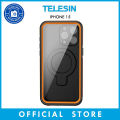 TELESIN Waterproof IP68 Phone Touch Sensitive Case Magnetic Ring Stand Shock Proof & Drop Resistant w/ Lanyard Strap for iPhone 15 P4-WTP-03. 