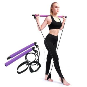 GYMPRO Yoga di động Pilates Bar Stick với ban nhạc kháng chiến nhà tập thể dục cơ bắp săn chắc thể dục kéo dài thể thao tập thể dục tập thể dục di động tập luyện tập thể dục pilates thanh huấn luyện đàn hồi cho thiết bị tập thể dục