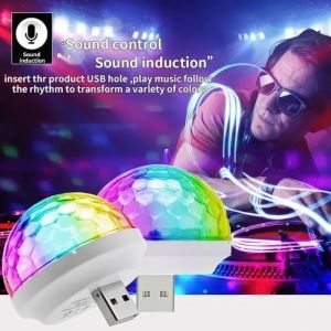 Lampu Disko Kabin Mobil Mini USB 4W Ball LED RGB Disco Atmosphere Proyektor Unik Warna Warni Pesta Club Party Kelap Kelip