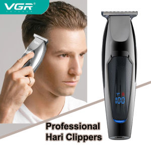 VGR-V-070 Professional Mens Hair Clipper Electric Hair Cutting Machine Barber Oil Head Carving Personal Care LCD Digital Display