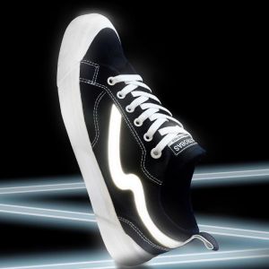 Sepatu Patrobas Glare Reflective "Bisa Nyala" ( SIZE 35 - 45 ) Full White Black White Blue Haze
