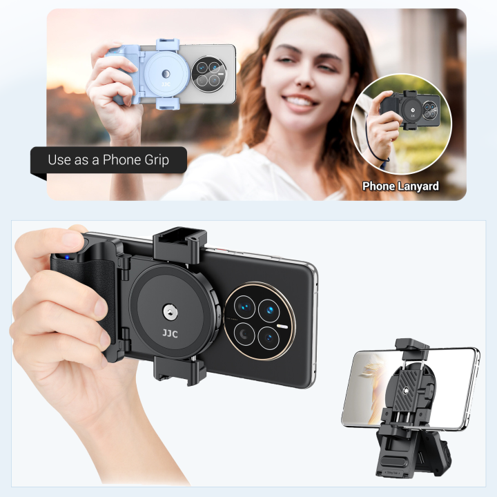 JJC Cellphone Remote Shutter Grip Holder Phone Handle Tripod Mount