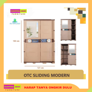 olymplast lemari pakaian sliding plastik modern & classic plus cermin
