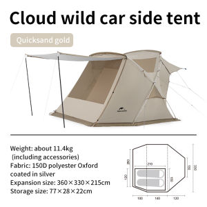 Tenda Mobil Naturehike CNH22ZP014 Cloud Wild Car Side Tenda Camping Keluarga Glamping Estetik Family Tent