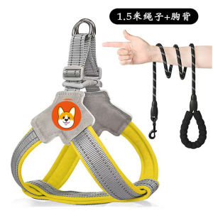 2026 Hot Sale [ Shipped from China ] Dog leash saddle-styleharness breathable and reflective dog harness pet leash dog rope B3