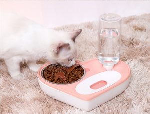 2in1 Pets Feeder Water Automatic Dispenser with Bottle & Food Feed for Pet Dog