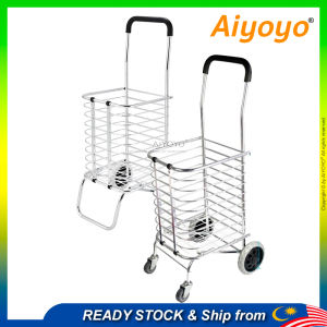 Foldable Shopping Trolley Pasar Trolley Grocery Cart Folding Shopping Cart Aluminium Light Duty