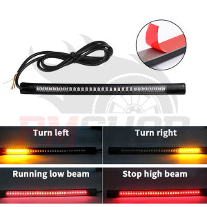 PMShop LED Light Strip For Motorcycle Tail Light Brake Stop Lights Turn Signal License Plate Light Universal Cafe Racer Flexible Led Strips 12V 1PC