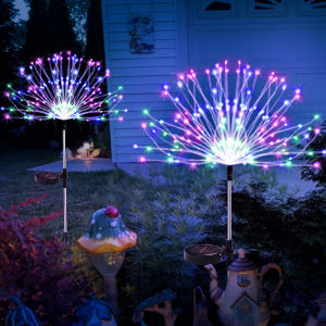 8Modes Deepavali Lights 【4pcs】Solar Firework Light Auto On/Off Waterproof Garden Party 2025 Diwali Deepavali Decoration