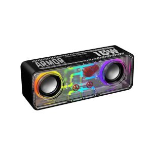 Myroots Speaker Bluetooth RGB Transparan Armor Cannon A39 Wireless Speaker Warframe 10W Powerful Sound Speaker Sub Woofer