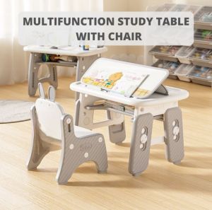 Multifunctional Study Table with Bunny Chair for Kids by WISHLAND