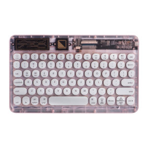 Type-C Multi Device Rechargeable Transparent Crystal RGB Mechanical Keyboard for Ipad Xiaomi Samsung Apple HUAWEI Redmi 78 Keys Portable Wireless Bluetooth Keyboard Slim Backlit Computer Gaming Keyboard Mini Keyboard