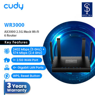 Cudy WR3000 | AX3000 Gigabit Wi-Fi 6 Mesh Router Super-Fast Dual Core ...