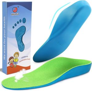 Ailaka Kids Orthotic Arch Support Insoles PU Foam Cushioning Arch Support Shoe Insert for Overpronation Children Toddlers Flat feet Plantar Fasciitis(2-3.5 M US Big Kid)