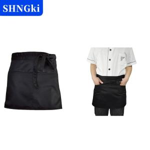 SHNGki Đen Bust Waiter ngắn Tạp Dề nhà bếp nhà hàng Flirty với túi