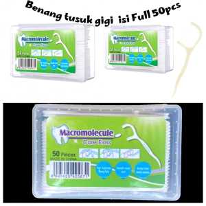 Kotak Tusuk Gigi Benang 1 Box (Isi 50Pcs) / Macromolecule Dental Floss Pembersih Celah Gigi Benang Selah Gigi