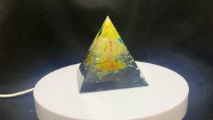 Orgonite PyramidTree of Life Crystal PyramidWhite Crystal Orgone Obsidian pyramid with healing crystal and stone for meditation and spiritual gifts Balance Chakragrowthwealthhealth