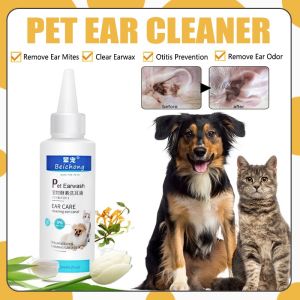 AP AIMAYAPET 120ml Pet Ear Care Cleaner Cat Dog Mites Odor Removal Ear Drops Earwash Infection Solution Treatment Cleaner Pet Health
