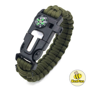 MaxPlus Outdoor Camping Bracelet With Whistle Nylon Bracelet 3.2m Rope Wild Survival