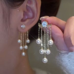 Korean Girls Pearl Tassel Earrings Fashion S925 Pearl Fringe Earrings 50 Styles Exquisite Earrings