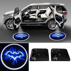 Lampu Pintu Mobil Logo LED Karakter BATMAN Isi 2pcs Otomatis Proyektor Nyala Saat Pintu Terbuka OK