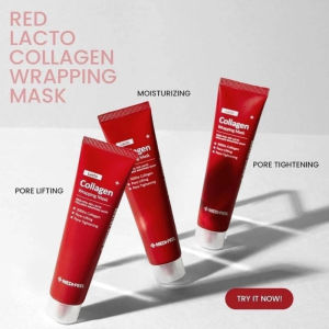 MDP+ RED LACTO COLLAGEN WRAPPING MASK Glowy Skin Elasticity Hydrating 70mlPeel-off Mask Pore Lifting and Minimizing Korean Glass Skin