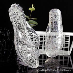 Summer Crystal Slippers For Women Casual Flat Sandals For Home Indoor And Outdoor Daily Non-Slip Bathing Slippers