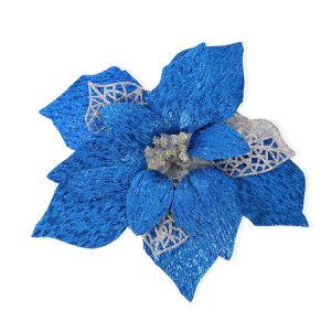 HOUCHU Sequins Christmas Glitter Flower Large Simulation Artificial Poinsettia Flower Creative Realistic Christmas Tree Decorations Merry Christmas Party Decor
