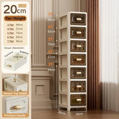 Drawer Storage Cabinet Slim Narrow Multi‑Tier Plastic Organizer Space‑Saving Multifunctional Household Storage Unit
