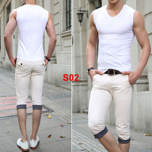 [Hàng Đẹp] áo ba lỗ nam cổ tim chất cotton thun lạnh dáng body thời trang