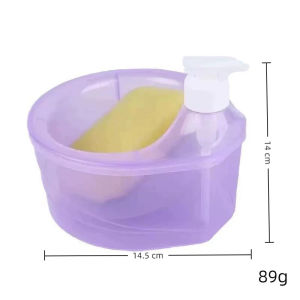 500ML NEW Round shape dishwashing soap liquid pump soap dispenser with free sponge
