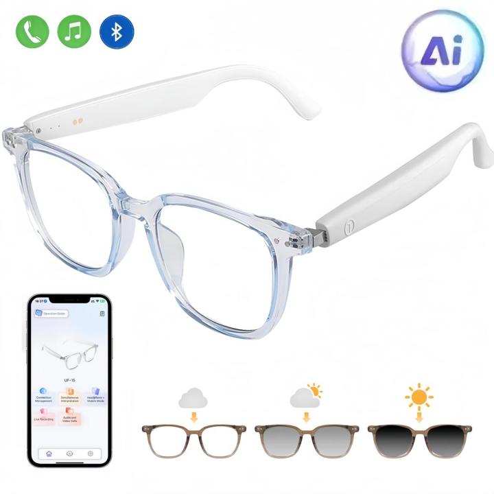 VUB AI Translation Smart Glasses with Bluetooth Auto-Tinting Polarized ...