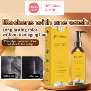 【FAMMY FAEY】 Single Dose Floral Scent Hair Dye Plant Does Not Damage Hair Cover White Hair Hair Dye Plant Does Not Stain the Skin No Bleaching单剂花香染
