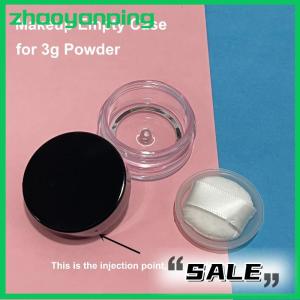 zhaoyanping โหลพลาสติกเปล่าใส่แป้งฝุ่นพร้อมกล่องแป้งพัฟขวดเครื่องสำอางกล่องใส่แป้งฝุ่นแบบพกพากล่องรีฟิลได้3กรัม