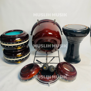 Hadroh Jepara Polos Premium Batu Polos Kualitas Premium Komplit 9 Alat FREE TAS -MM