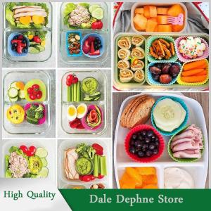 [Dale Dephne] 3ชิ้นแม่พิมพ์แบ่งเบนโตะทำความสะอาดง่ายนำมาใช้ใหม่ได้เค้กขนมซูชิแยกกล่องอาหารกล่องอาหารกลางวัน