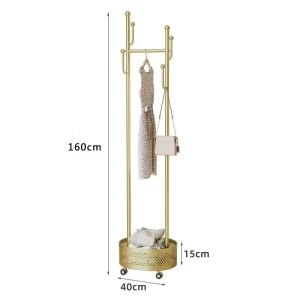 ชั้นวางห้องนอนไม้แขวนเสื้อในครัวเรือนแบบเคลื่อนย้ายได้ชั้นเก็บของ