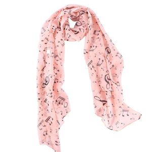 RGFV MALL Fashion Trendy Women Neck Scarf Sheet Ladies Gift Accessory Chiffon Silk Scarf Shawl Music Note Printed Scarf Muffler