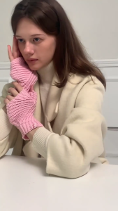 Knitted Lengthen Wrist Fingerless Gloves Winter Half Finger Mittens Stretchy Keep Warm Gloves for Girls Teens Cycling